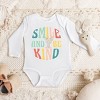 The Juniper Shop Mini Smiley Smile and Be Kind Aria Long Sleeve Bodysuit - 18M - White - 3 of 4