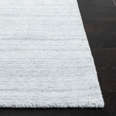 Light Grey Hand-Knotted Viscose Rectangular Rug 4' x 6'