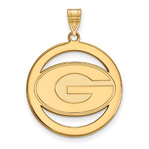 Black Bow Jewelry 14k Yellow Gold Plated Sterling Silver Georgia Bulldogs NCAA Extra Large Pendant - 1 of 3