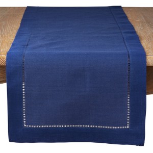 Saro Lifestyle Classic Hemstitch Border Table Runner - 1 of 3