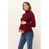 Hello Miz Women's Ribbed Knit Long Sleeve Maternity Turtleneck Sweater - 2 of 4