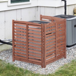 Mlmh & Kngwa 32"W 3-Section Outdoor Wooden Screen - 1 of 4