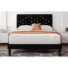 Bed Frames, Velvet Upholstered Bed Frame with Vertical Channel Tufted & Sturdy Wood Slats, Strong Wooden Slats/Platform Bed Frame Easy Assembly - 3 of 4