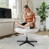 Flash Furniture Chloe Commercial Wide Mid-Back Padded Upholstered Armless Stationary Task Office Chair with Adjustable Height, Swivel Function, Frame - 2 of 4