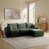 MYINDA 4 Pieces L-Shaped Corduroy Sofa Set with USB Charging Port, Multi-Functional Storage Armrests for Living Room,Green - 3 of 4