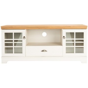 Trudy 1 Drawer 3 Shelf Media Stand - MED9608 - White Washed/Oak - Safavieh - 1 of 4