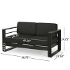 Christopher Knight Home Maya Bay Aluminum Outdoor Patio Loveseat with Cushions Black/Dark Gray - 4 of 4