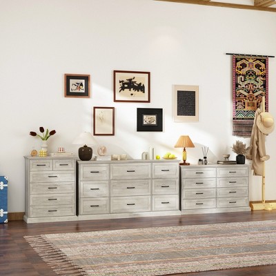 FUFU&GAGA Light - toned Wood - grain Drawer Cabinets: Custom Combinations, Ample Storage for Home