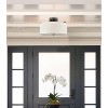 Claxy Black Semi Flush Mount Ceiling Light with Fabric Drum Shade Dimmable - 3 of 4