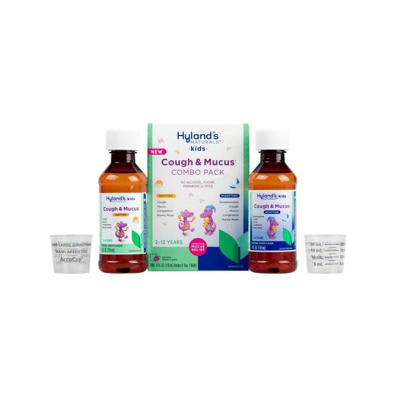 Hyland&#39;s Naturals Kids&#39; Cough &#38; Mucus Combo Pack Syrup - Grape - 8 fl oz, 6 of 7