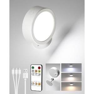 EZVALO White Wall Sconce 360°Rotation Aluminum Wall Light with Dimmable LED Bulbs,UL Listed - 1 of 4