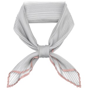 INSPIRE CHIC Women's Pleated Chiffon Contrast Color Trim Semi Sheer Stretchy Gauze Neck Scarves 1Pc - 1 of 4