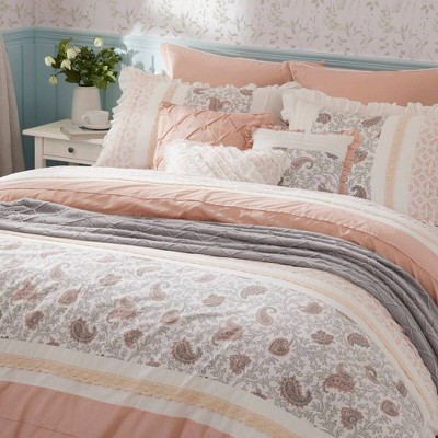Blush Cotton California King 9-Piece Reversible Comforter Set