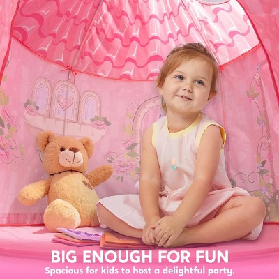 Pink Princess Castle Play Tent for Kids with Graphic Motifs