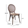 Elegant Vintage-Style Rattan Dining Chairs with Curved Wooden Frame, Round Cane Backrest, and Comfortable Woven Seat-Coolbibila - 4 of 4