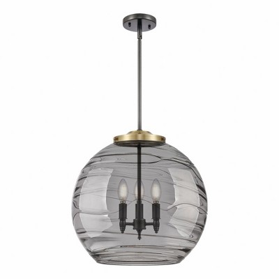 Athens Deco Swirl - 3 Light Pendant In Industrial Style-19.5 Inches Tall and 17.88 Inches Wide
