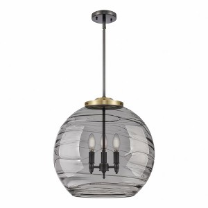 Athens Deco Swirl - 3 Light Pendant In Industrial Style-19.5 Inches Tall and 17.88 Inches Wide - 1 of 1