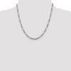 Black Bow Jewelry 4.75mm, Sterling Silver, Pave Flat Figaro Chain Necklace - 2 of 4