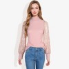 Anna-Kaci Women's Mock Neck Long Sleeve Top Sequin Detail Ribbed Knit Pullover - 2 of 4