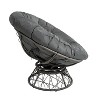 Home Imports Emporium Wicker Papasan Chair with Oversized Cushion & Swivel Base – Indoor Round Lounge Chair for Bedroom or Covered Patio - 4 of 4