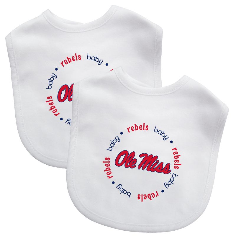 BabyFanatic Officially Licensed Unisex Baby Bibs 2 Pack - NCAA Ole Miss Rebels, 1 of 4