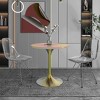 LeisureMod Verve 27" Round Dining Table - MDF Wood Top with Brushed Gold Pedestal Base Accent Side Table for Kitchen and Home - 3 of 4