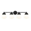 Vaughn 4-Light Vanity Light - Matte Black & Opal Glass - Nautical Industrial Charm - 3 of 4