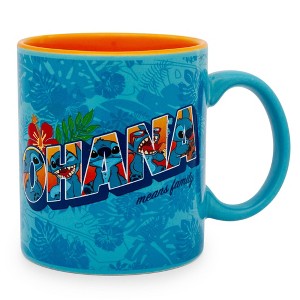 Silver Buffalo Disney Lilo & Stitch "Ohana Means Family" Blue and Orange Ceramic Mug | Holds 20 Ounces - 1 of 4