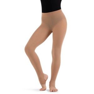 Capezio Ultra Soft Self Knit Waistband Stirrup Tight - Girls & Toddler - 1 of 4