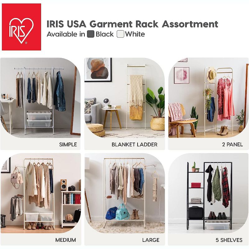 IRIS USA Free-Standing Clothing Rack, Metal Garment Rack, 3 of 9