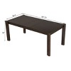 Farmhouse Extendable Dining Table Set With Walnut Finish, Wood Table With Rattan Chairs Seats 4 To 8 Guests-Maison Boucle - 3 of 4