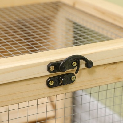 Natural Wooden Hamster Cage with Seesaw and Wheel