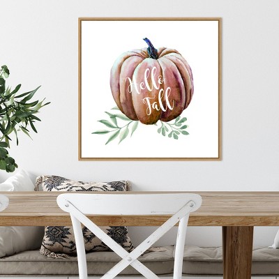 Pumpkin on a outlet Wall, 9X12, Watercolor, Framed