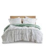 YOOCOZZ 2PCS Shaggy Faux Fur Comforter Mini Set - Green+White - 2 of 4