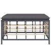 vidaXL Patio Footstool with Dark Gray Cushion Poly Rattan - 3 of 4
