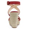 Allegra K Women's Back to College Slingback Crisscross Espadrille Wedges Heel Sandals - 3 of 4
