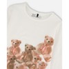 Deux par Deux Girl Organic Jersey T-Shirt Off-White with Teddy Bears - 4 of 4