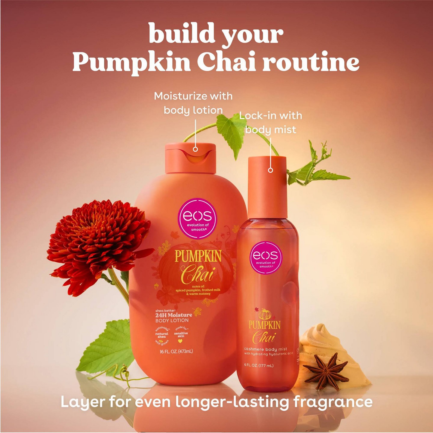 Увлажняющий лосьон для тела eos 24H Moisture, Pumpkin Chai, 16 fl oz — фото 8