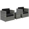 Resenkos Wicker Bistro Patio Set, Two Chairs And A Matching Outdoor Table, Gray - 2 of 4