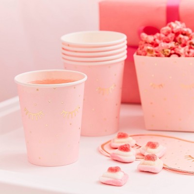 Foiled Sleepy Eyes Paper Cup Peach