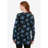 Woman Within Plus Size Perfect Printed Long-Sleeve Crewneck Tunic - 3 of 4