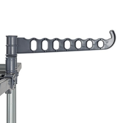 4-Tier Gray Stainless Steel Laundry Drying Rack with Side Wings