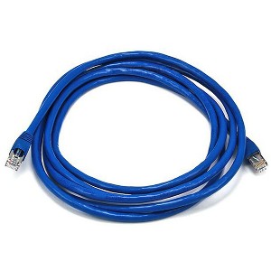 Monoprice Cat6A Ethernet Patch Cable - 10 Feet - Blue | Snagless RJ45, Stranded, 550Mhz, STP, Pure Bare Copper Wire, 10G,26AWG - 1 of 4