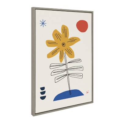 Kate and Laurel Sylvie Dancing with Flowers Framed Canvas by Kelly Knaga, 23x33, Gray