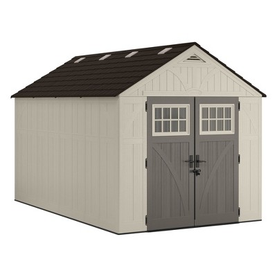 Suncast 8' x 13' Heavy-Duty Resin Tremont Storage Shed, Sand