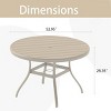 53" Outdoor Round Patio Dining Table with Umbrella Hole, All-Weather Metal Outdoor Dining Table for Garden, Balcony, or Backyard–The Pop Home - 4 of 4
