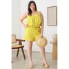 Slickblue Plus Size Sleeveless Textured Top and Shorts Set with Pockets, Dijon Yellow, Size 1XL-3XL - 4 of 4