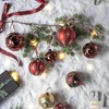 NAYSAYE Party Decoration and Accessories Set of 6 Glass Christmas Ball Ornament for Holiday Celebration, Red, 3.9"*3.9"*0.09" - 4 of 4