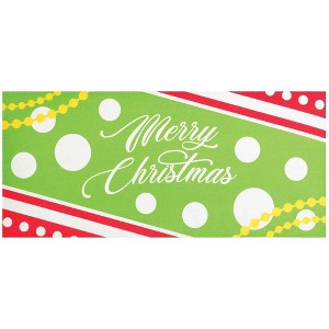 Dicksons Magnolia Garden Merry Christmas 22 x 10 Inch Red Green Poly Rubber Doormat Insert - 1 of 2