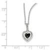 Black Bow Jewelry 1/4 Ctw Black & White Diamond 11mm Heart Necklace in Sterling Silver - 2 of 4